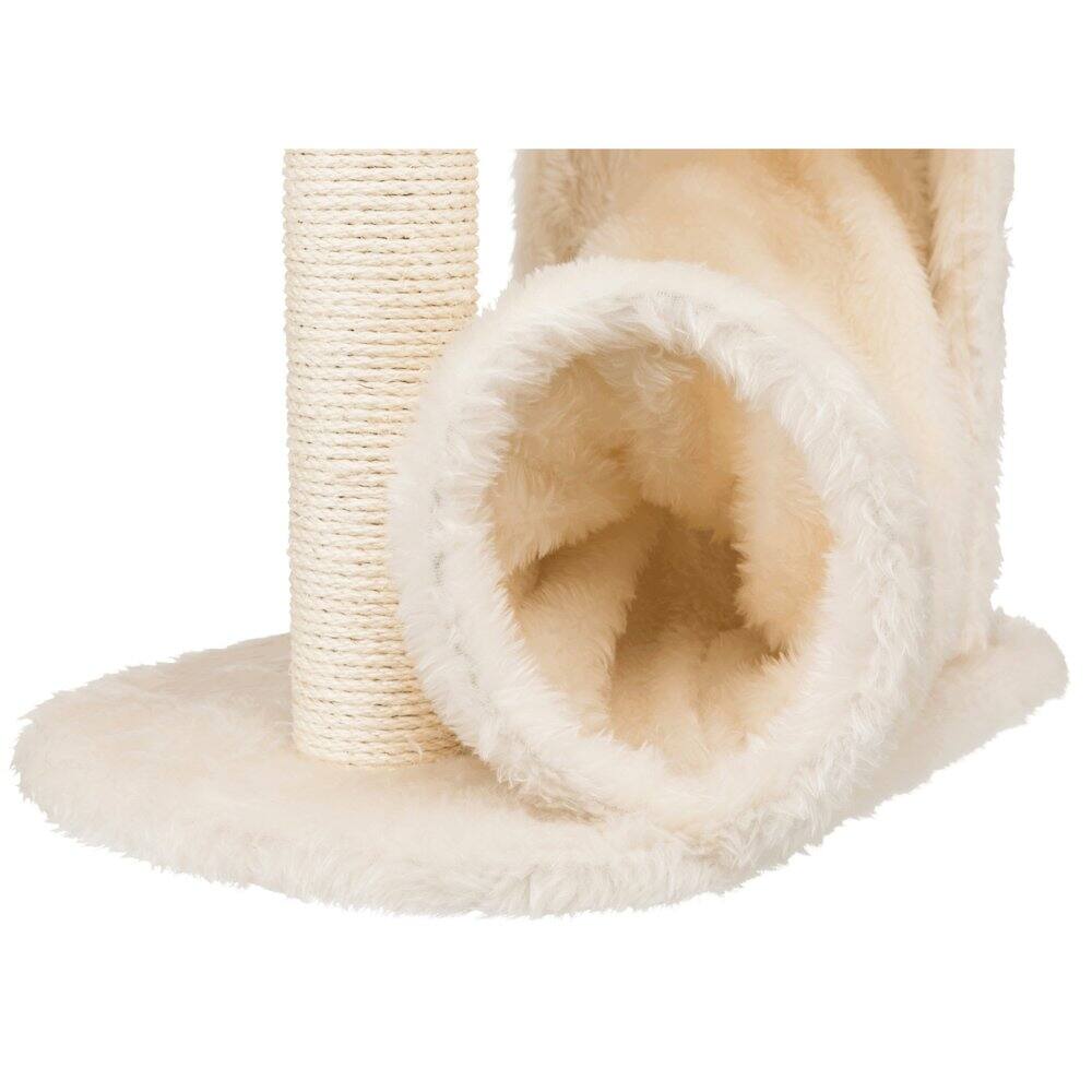 Alt View 2. TRIXIE - Baza Gandia Plush 26.8" Cat Tree with Sisal Scratching Post-Hammock & Tunnel - Cream.
