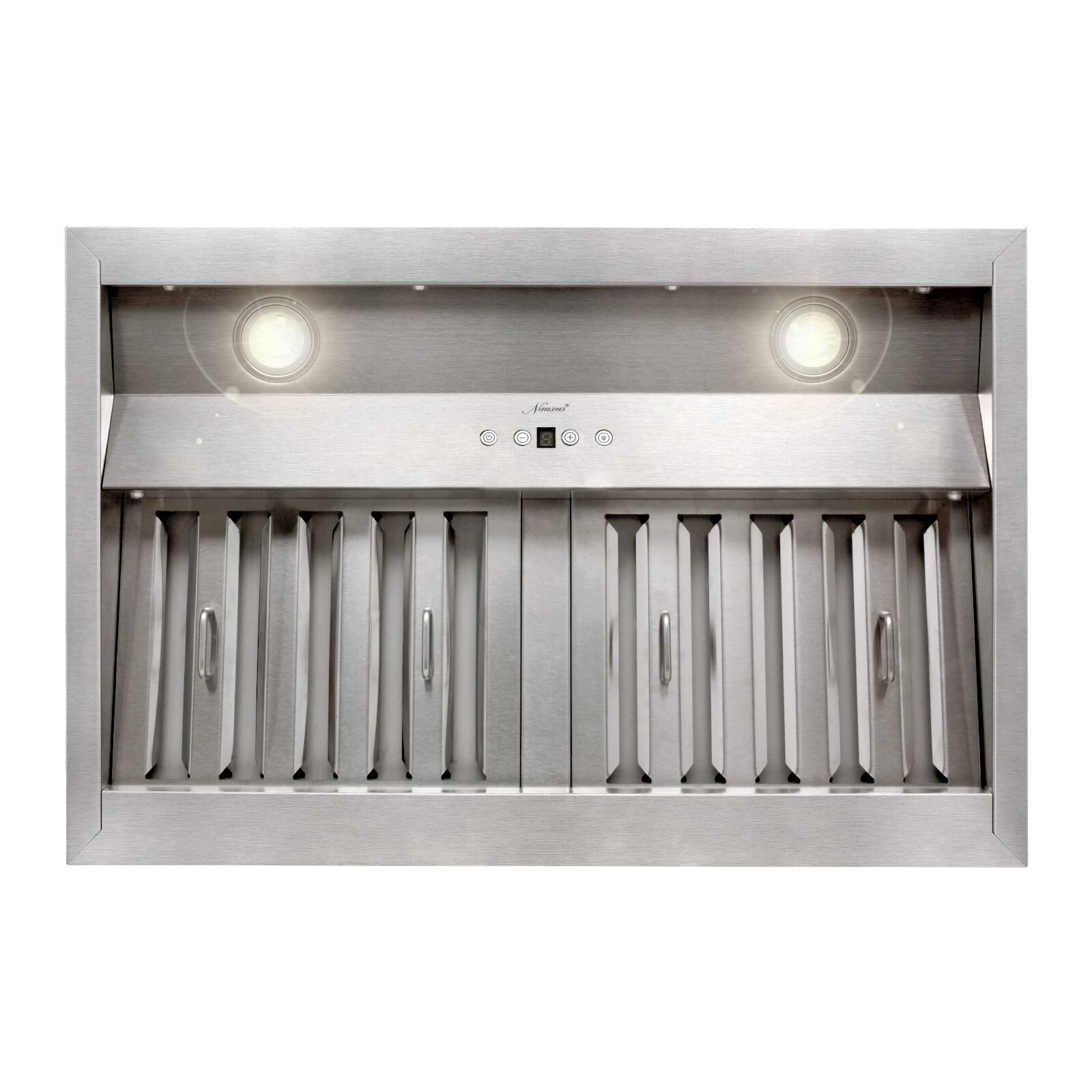 Left. Akicon - Akicon 30 inch Ducted 600-CFM Stainless steel Range Hood Insert - Stainless steel.