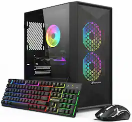 STGAubron - Gaming PC Computer Desktop, Intel Core i5 up to 3.6G, Radeon RX 550, 16G RAM, 512G SSD, WiFi 6, BT 5.0, Win11H - Black