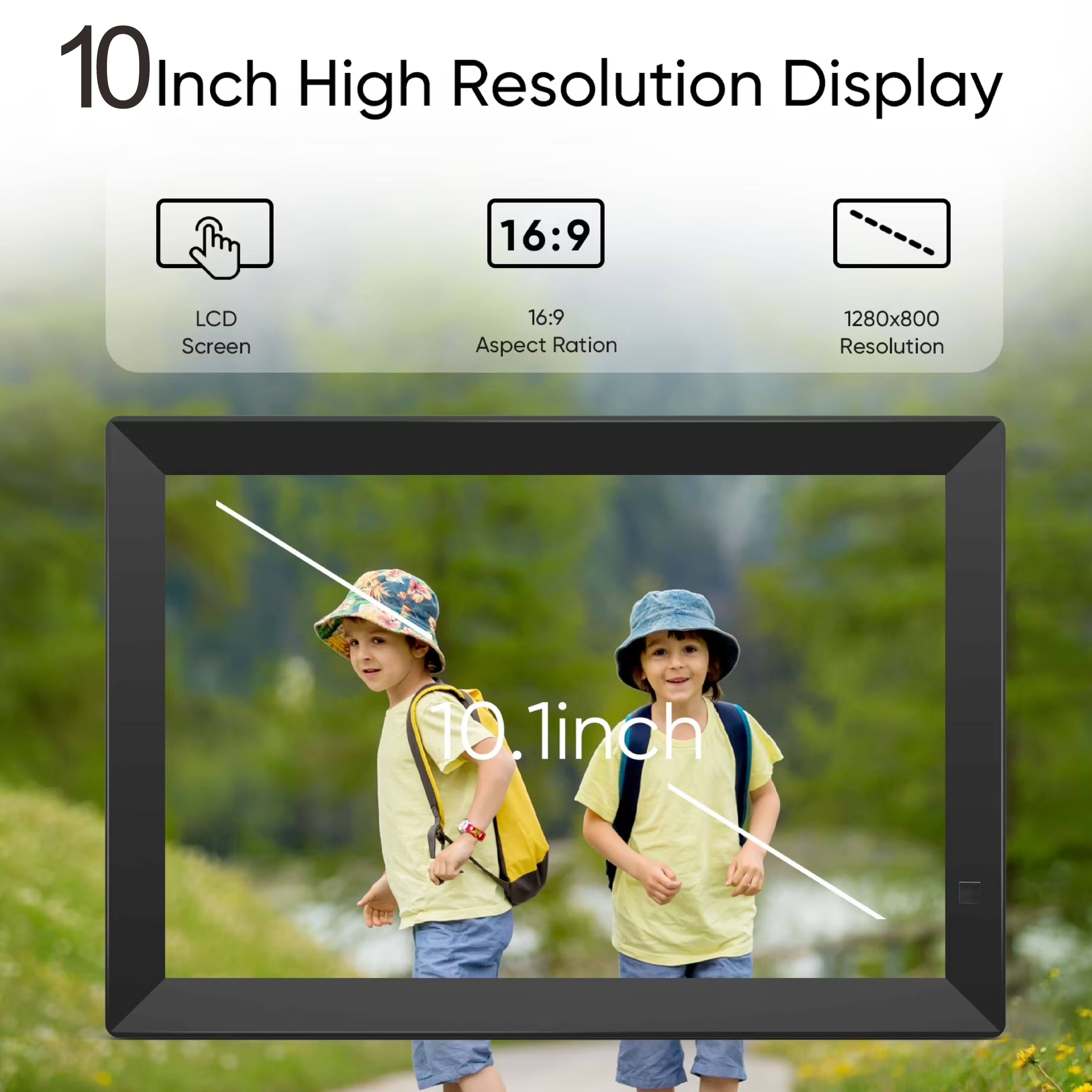 10 Inch High Resolution Display  
LCD Screen  
16:9 Aspect Ratio  
1280x800 Resolution  
10.1 inch