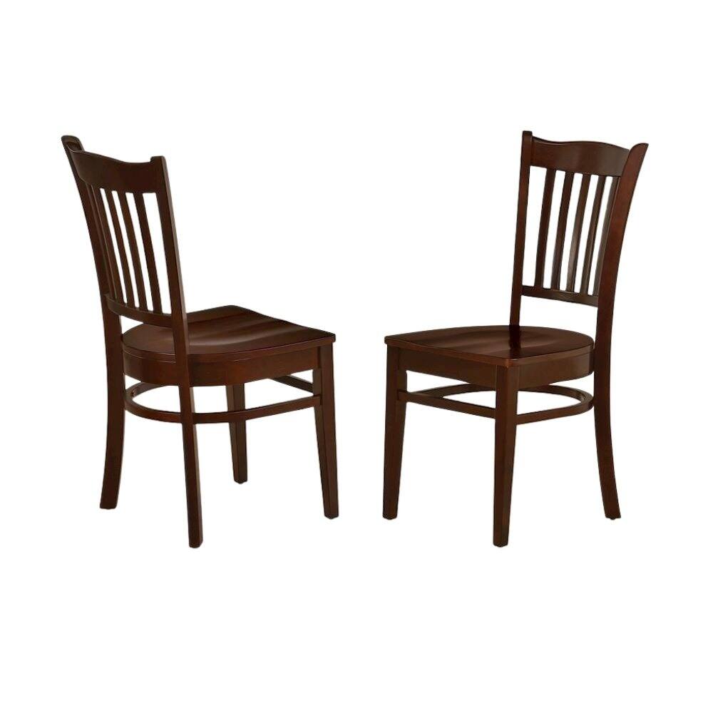 Left. FurniFact - Mahogany Dining Chair - Brown.