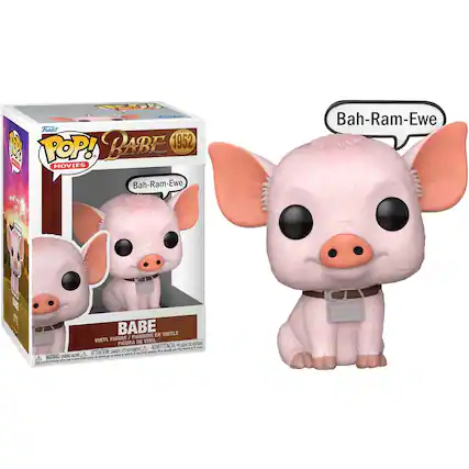Funko POP! Movies Babe 1952
Bah-Ram-Ewe
Vinyl Figure / Figurine en Vinyle / Figura de Vinilo
Warning: Choking Hazard - Small parts. Not for children under 3 years.
Attention: Danger de suffocation - Petite pièce. Ne convient pas aux enfants de moins de 3 ans.
Advertencia: Peligro de asfixia - Pieza pequeña. No es adecuado para niños menores de 3 años.