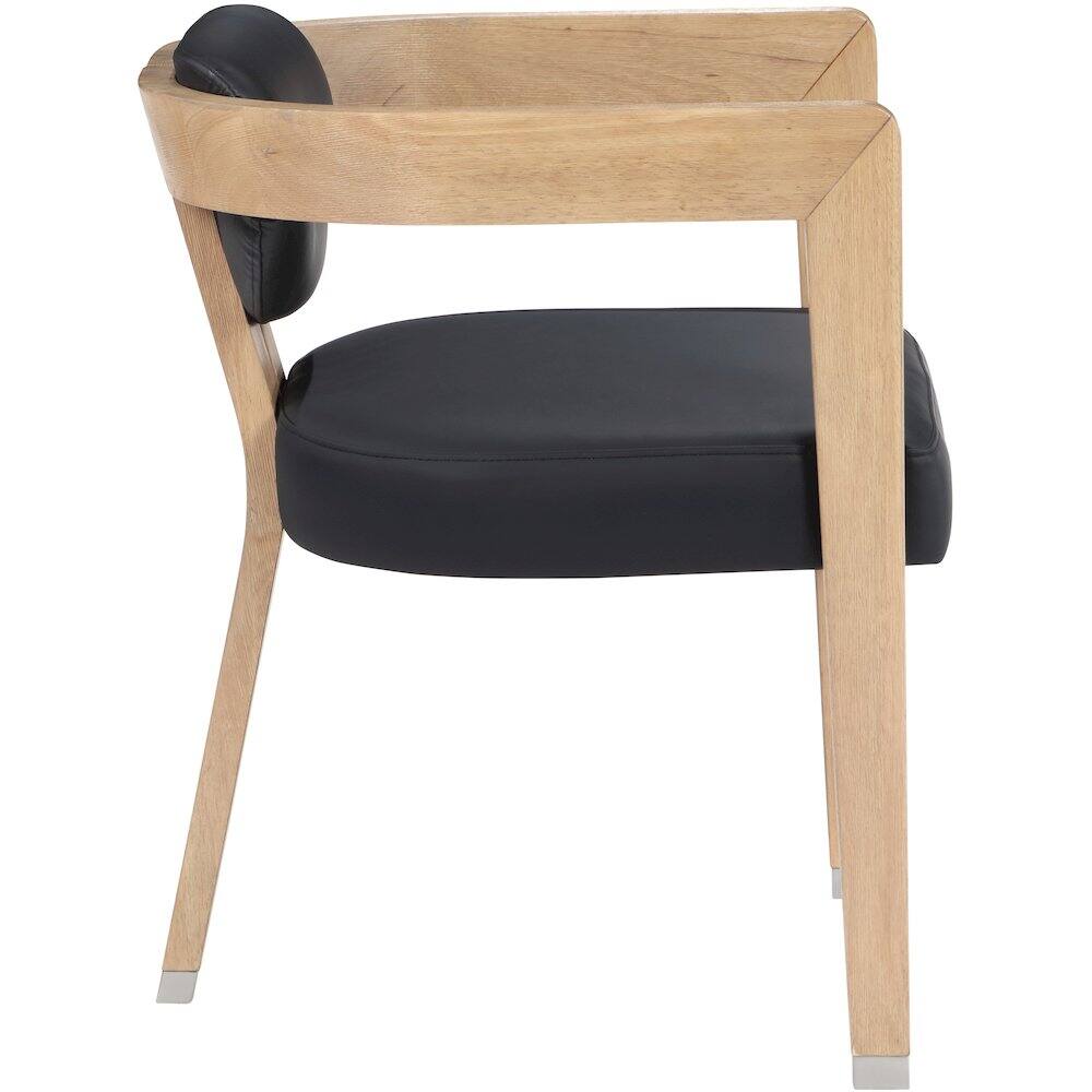 Alt View 4. Meridian Furniture - Carlyle Black Vegan Leather Dining Chair - Black.