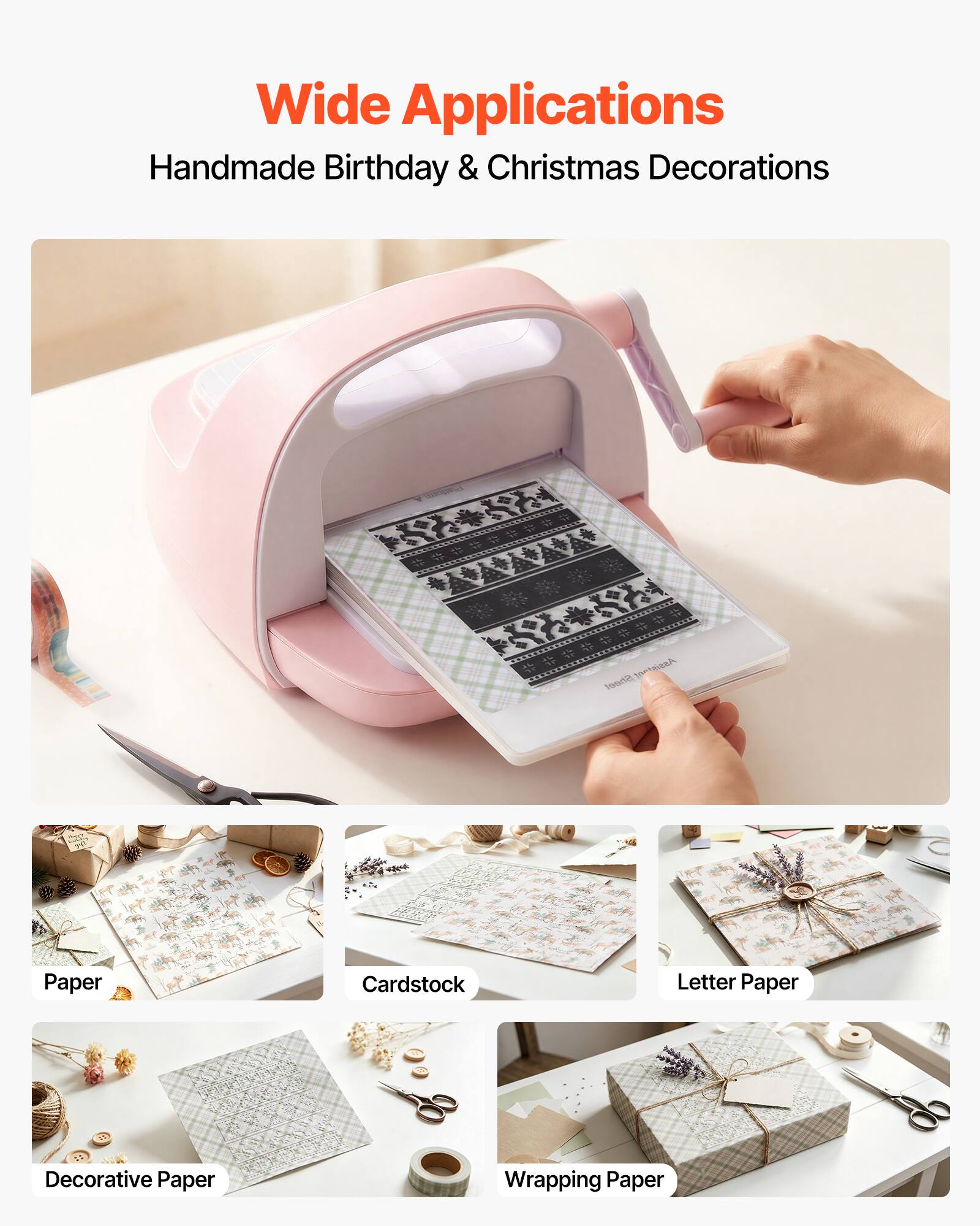 Wide Applications  
Handmade Birthday & Christmas Decorations  

12 1 1 ESTE es 1 Assistrnt e, Me Sheet Paper Cardstock Letter Paper Decorative Paper Wrapping Paper