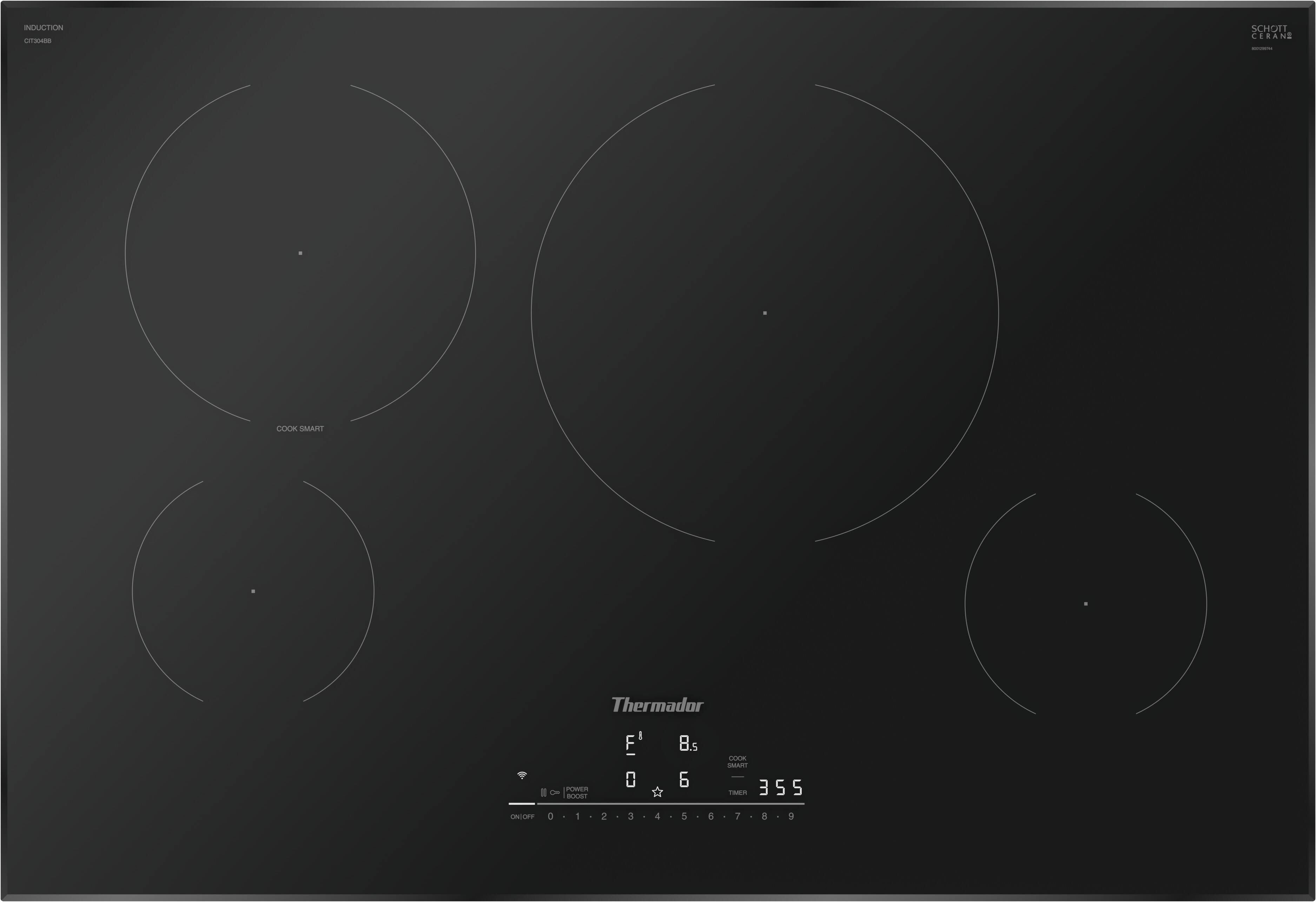 Thermador - Masterpiece Series 30" Built-In Electric Induction Cooktop with 4 Elements and Wifi - Black