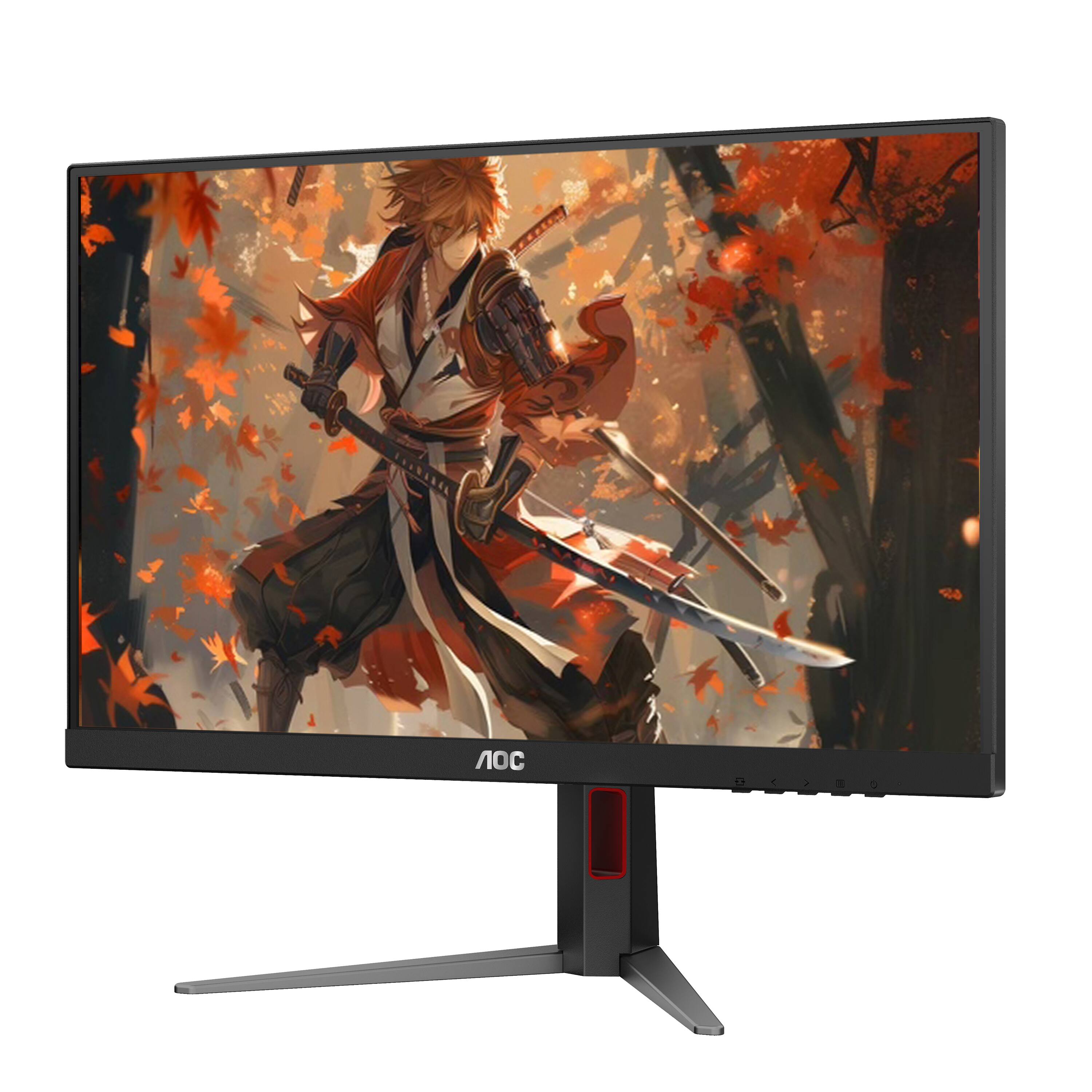 Left. AOC - 27G4 27" IPS FHD 180Hz 1ms Gaming Monitor - Black/Silver/Red.