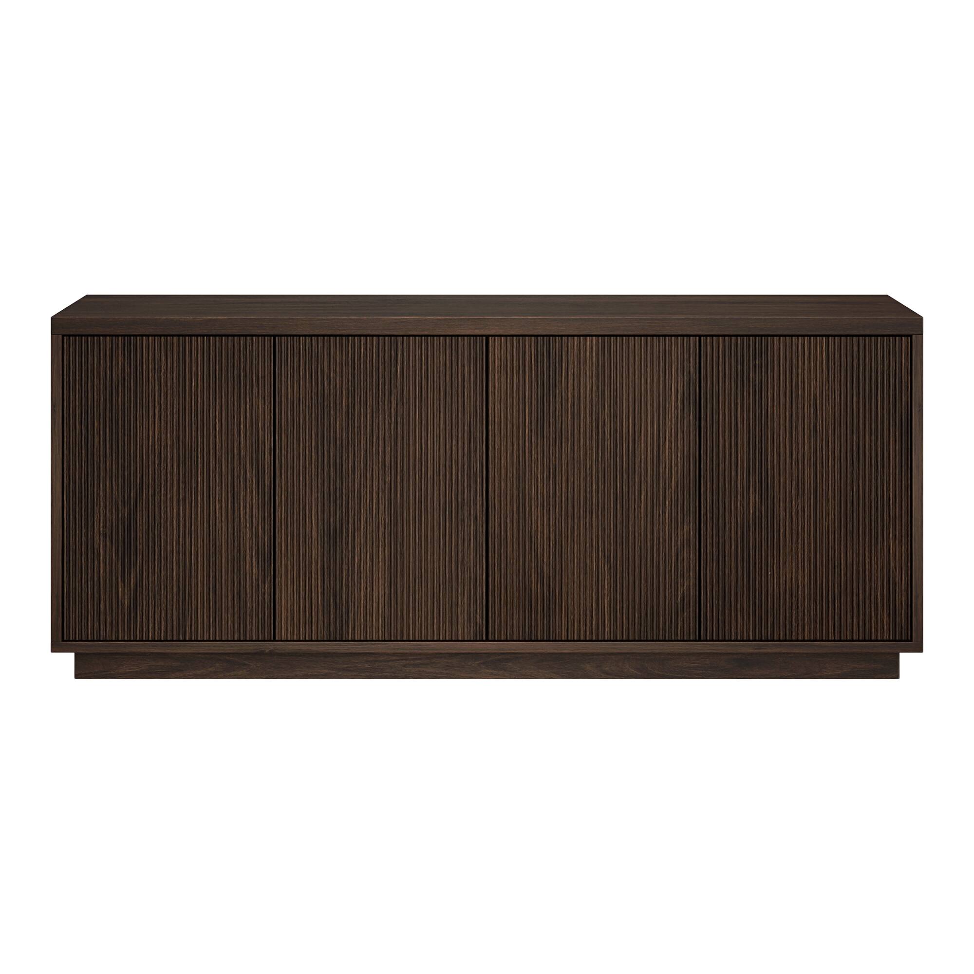 Angle. Hudson&Canal - Hanson Rectangular Fluted TV Stand for TV's up to 65" in Alder Brown - Alder Brown.
