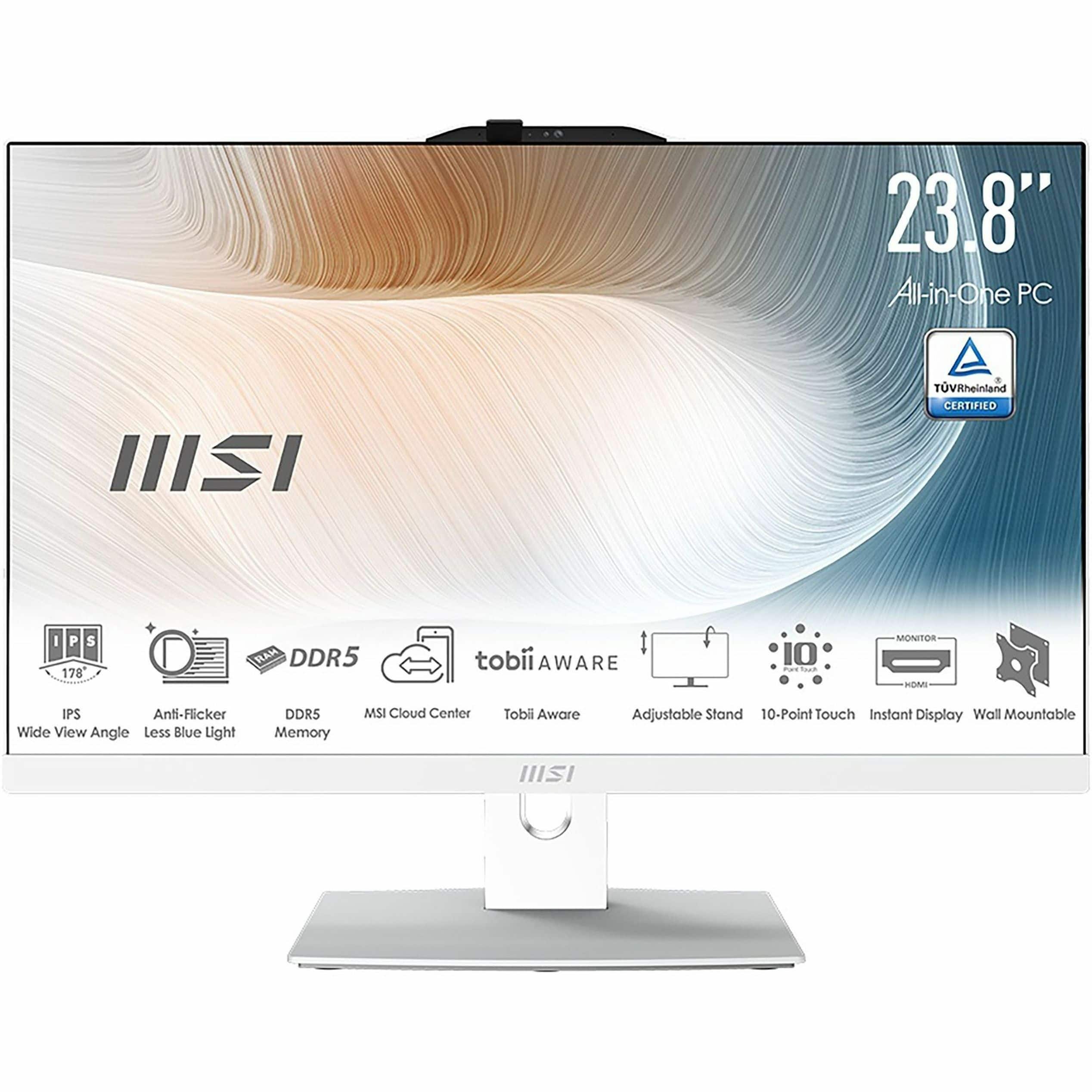 MSI - Modern AM242TP 1M 23.8" Touch-Screen All-In-One - Intel Core 7 - 32 GB Memory - 1 TB SSD - White - Front_Zoom