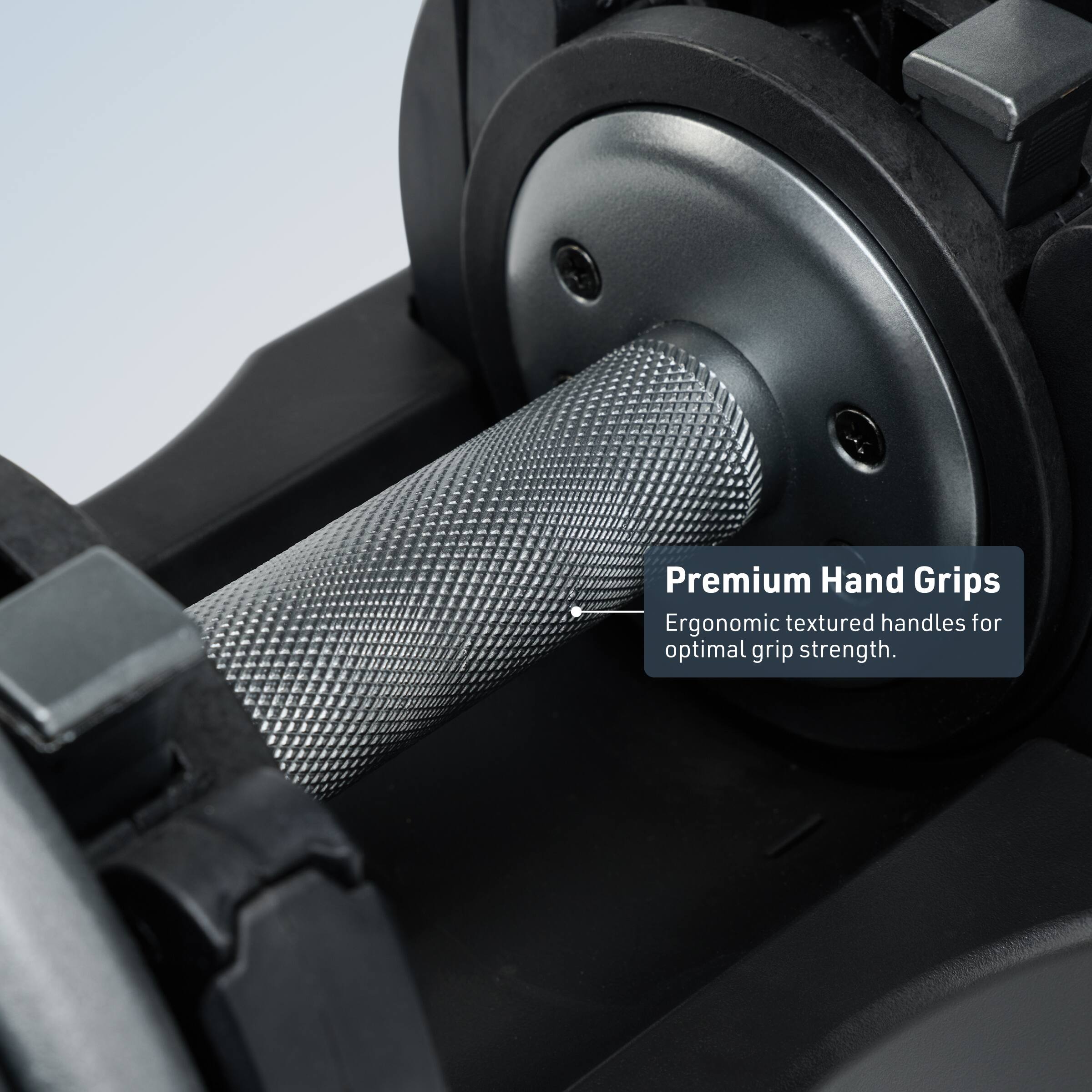 Premium Hand Grips  
Ergonomic textured handles for optimal grip strength.
