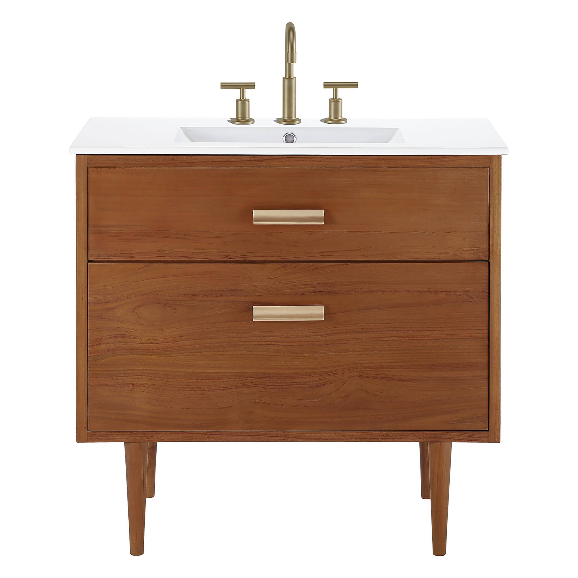 Alt View 4. Modway - Cassia Bathroom Vanity Basin Included - Natural White.