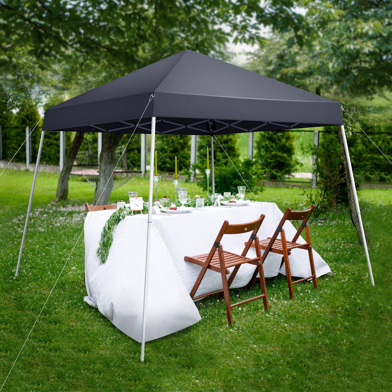 Left. Winado - Canopy 7.8x7.8' Pop Up Commercial Instant Gazebo Tent, Waterproof & UV Protection Canopy Tent with Slant Legs for Party.