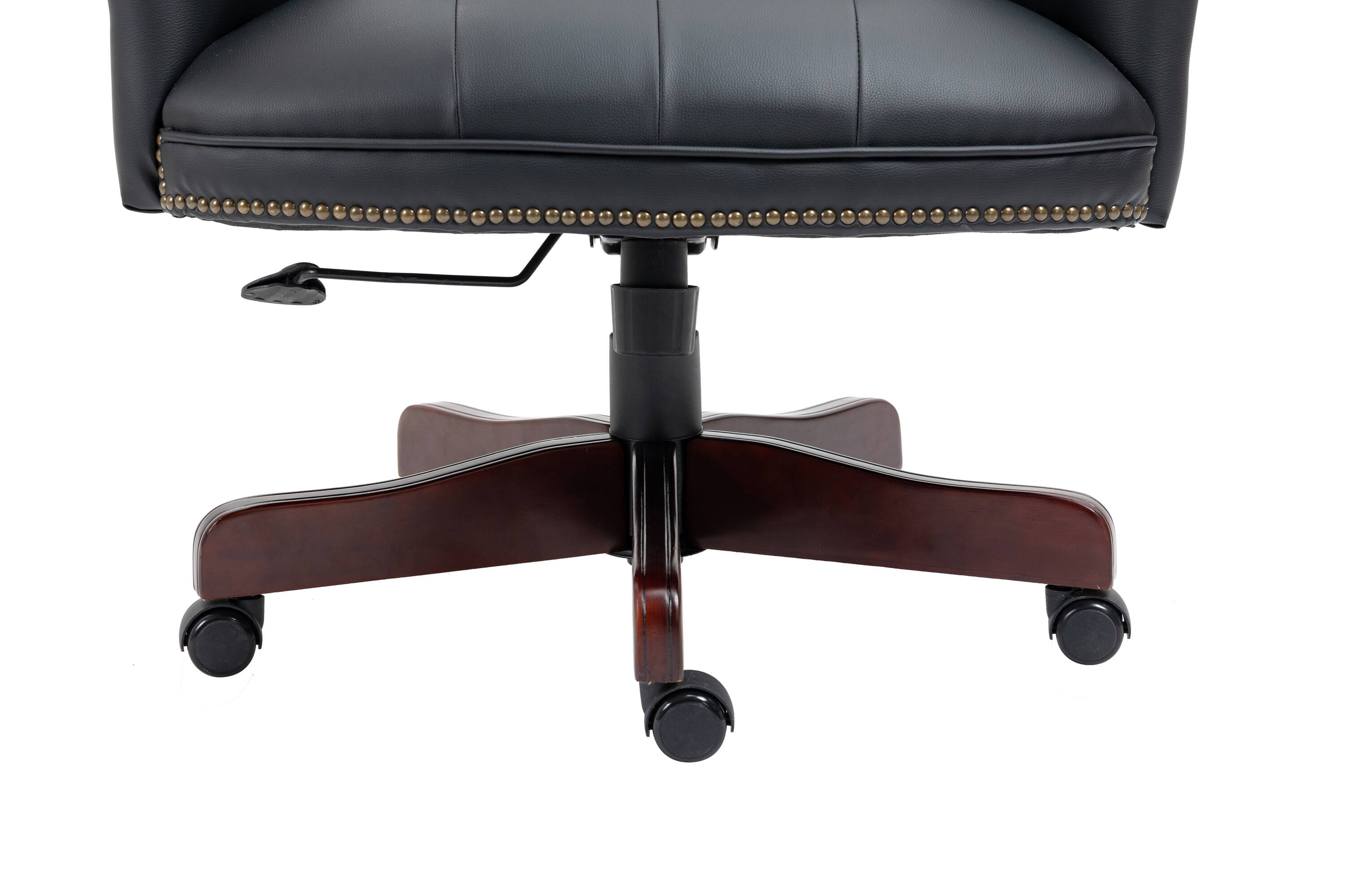 Alt View 2. Spaco - Spaco Ergonomic Executive Office Chair, High Back Reclining, Thick Padded, PU Leather, Glide Casters, for Home Office - Black.