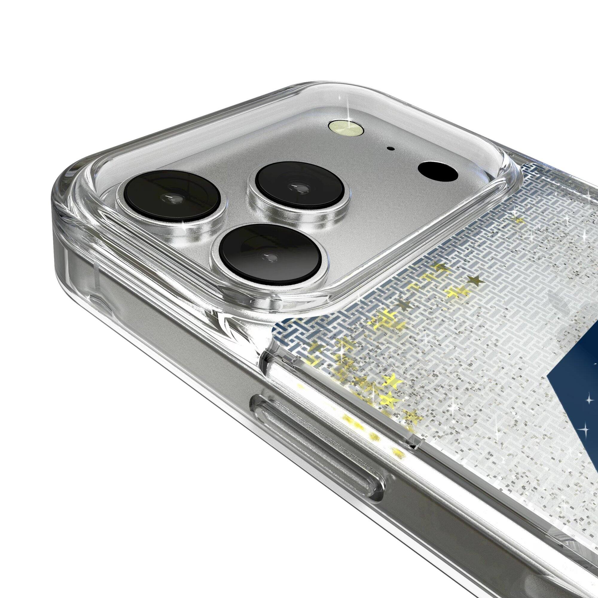 Alt View 2. Keyscaper - Cal Bears Linen Logo iPhone Glitter Case - 14 Pro Max - Multicolor.