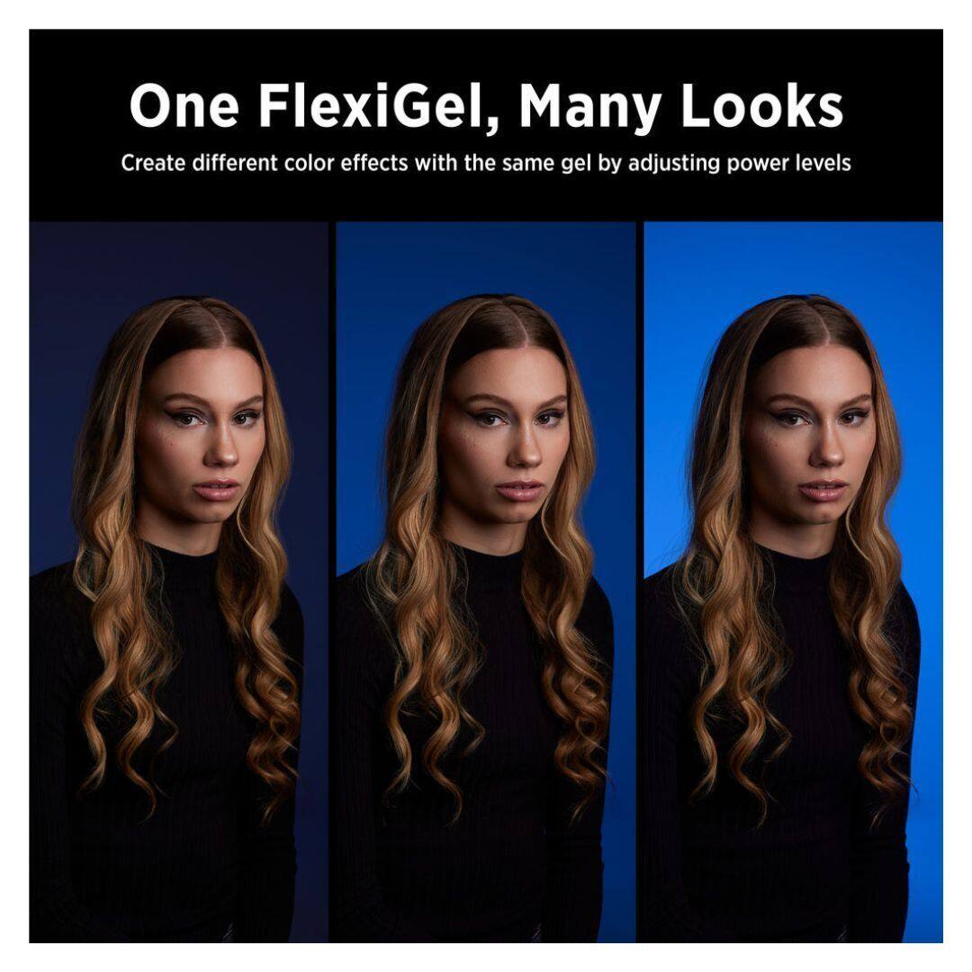 One FlexiGel, Many Looks

Create different color effects with the same gel by adjusting power levels