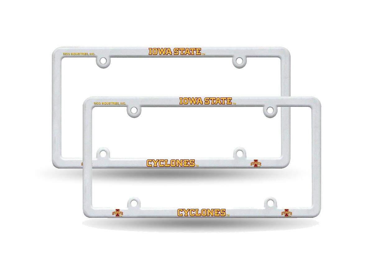 Iowa State Cyclones Raised Letter Plastic License Plate Frame - Set of Two Frames