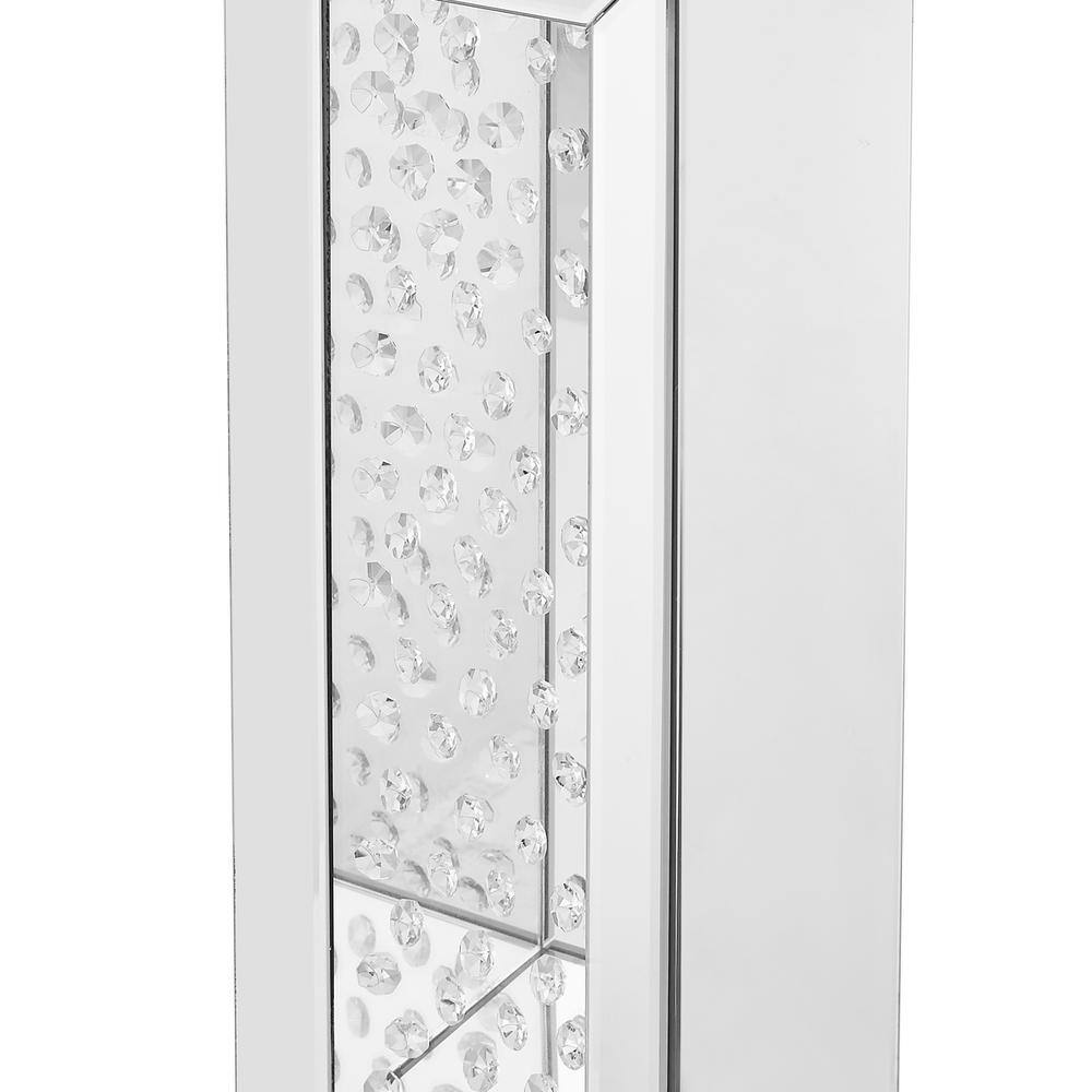 Left. Elegant Decor - 12 inch Crystal End Table in Clear Mirror Finish - Clear.