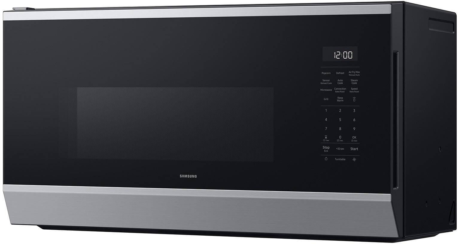 12:00  
Popcorn  
Defrost  
Air Fry  
Max  
Manual  
Sensor  
Beheal/Cook  
Aute Cook  
Steam Cook  
Microwave  
Convection  
Speed  
Baa  
Run  
Nat  
Grill  
Keep  
Wari  
0  
1  
2  
3  
4  
5  
6  
7  
8  
9  
R  
Tm  
0 %  
21w  
K  
Tves  
Stop  
Eco  
30sec  
Start  
Turntable  
SAMSUNG