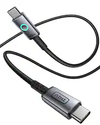 INIU - 240W 4.0ft USB C to USB C Cable, Fast Charging Nylon Braided Cable for iPhone 17 16 15 Samsung Macbook iPad etc - Black - Front_Zoom