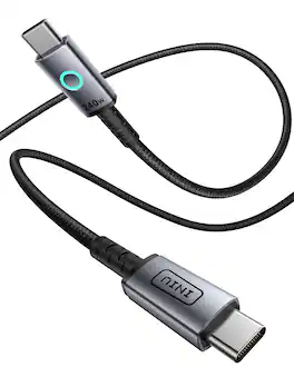 INIU - 240W 4.0ft USB C to USB C Cable, Fast Charging Nylon Braided Cable for iPhone 17 16 15 Samsung Macbook iPad etc - Black