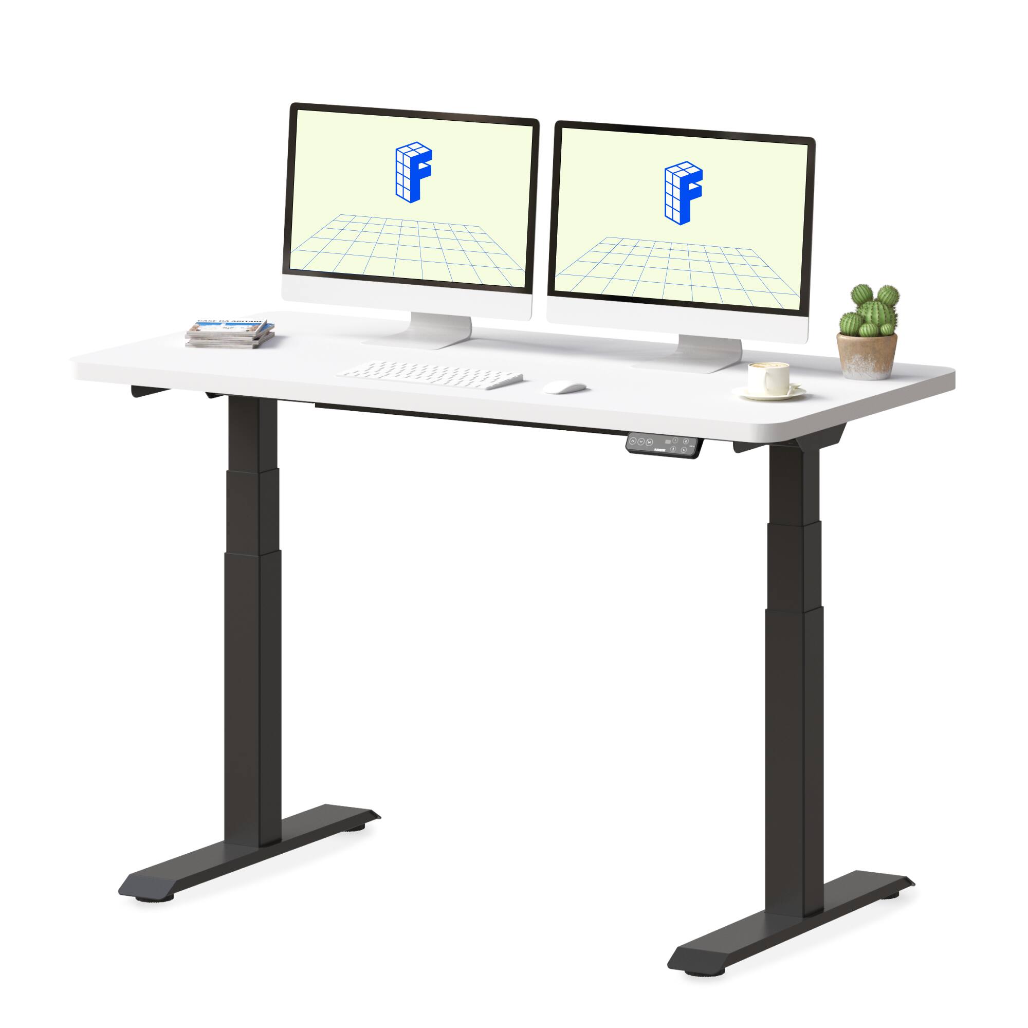 Left. FlexiSpot - FlexiSpot E7 48''W Electric Adjustable Standing Desk Chipboard, White/Black - White.