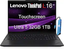 Lenovo - Upgraded - ThinkPad L16 16" WUXGA, Touchscreen, Intel Ultra 5 225U,32GB RAM,1TB SSD, AI PC, Fingerprint, Win 11 Pro - Touchscreen - Black