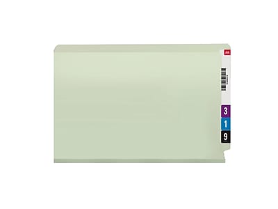 Alt View 3. Smead - 50% Recycled End Tab Classification Folders, Legal Size, Gray/Green, 25/Box - Green.