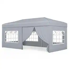 Boyel Living - Gray 240-in W x 120-in D x 105.6-in H Pop up Canopy Tent with Sidewalls