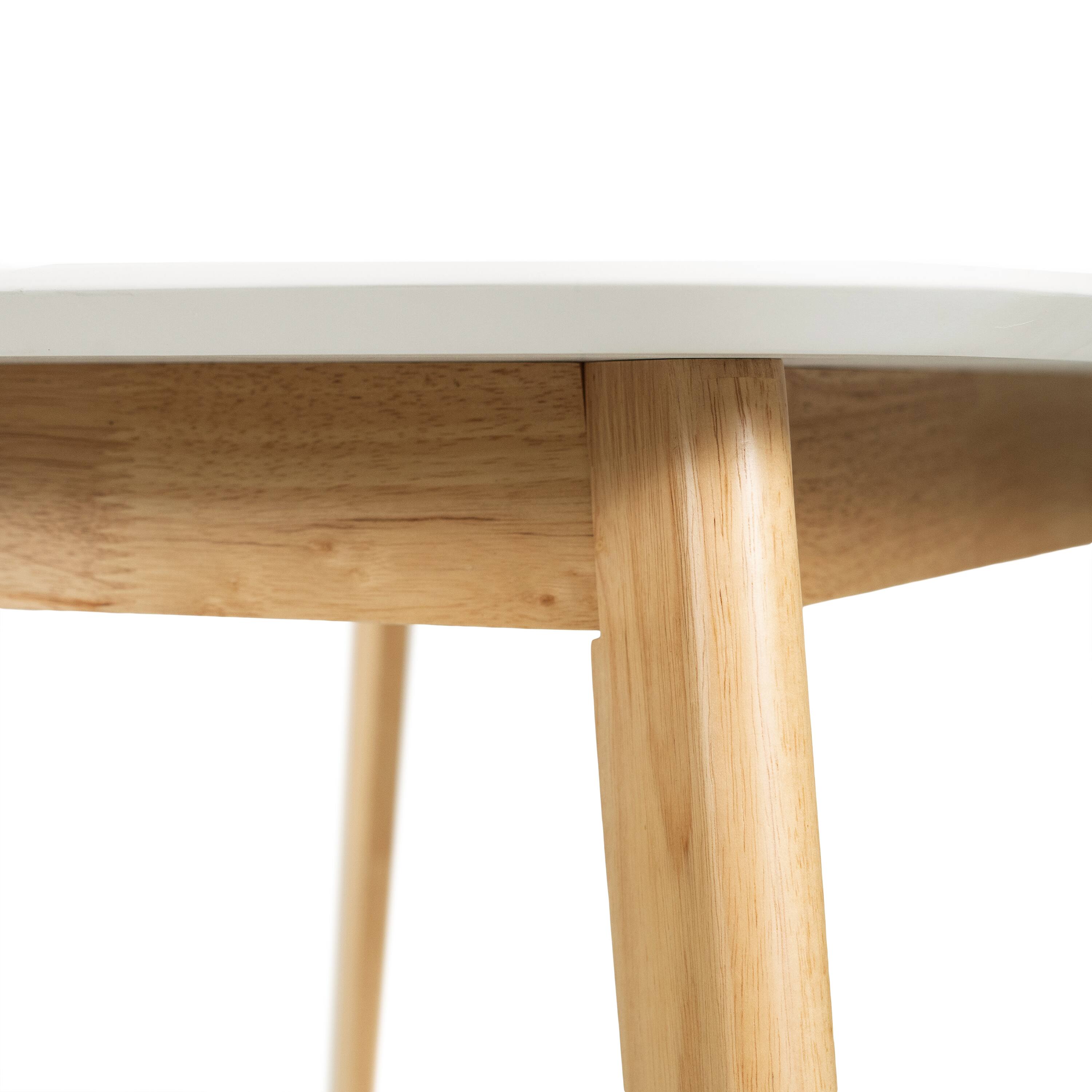 Alt View 8. Tiramisubest - Mid-Century Modern Dining Table with Splayed Rubberwood Legs & Faux Wood Tabletop - White Oak.