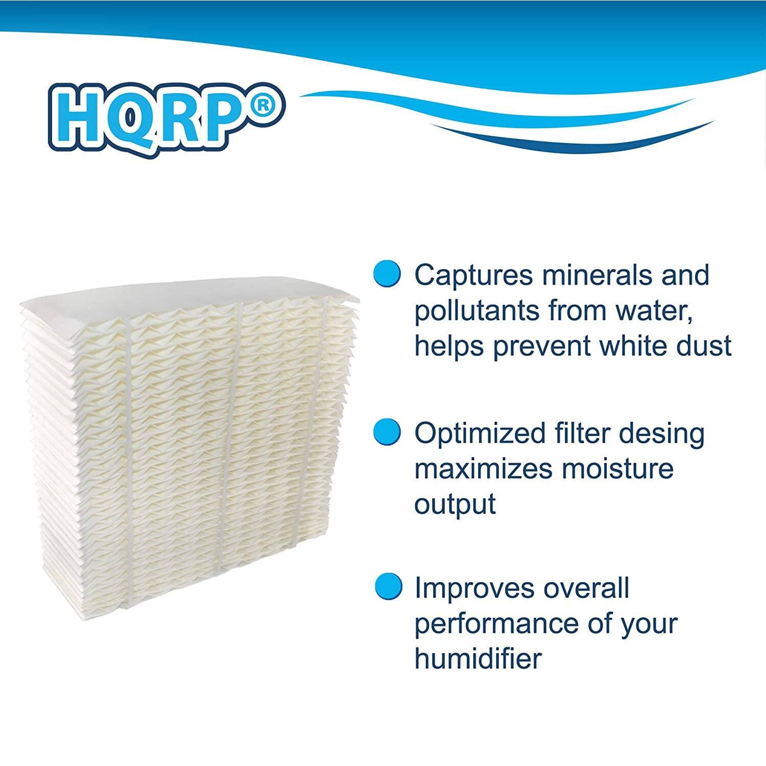 HQRP®

- Captures minerals and pollutants from water, helps prevent white dust
- Optimized filter design maximizes moisture output
- Improves overall performance of your humidifier