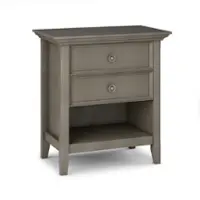 Simpli Home - Amherst Bedside Table - Farmhouse Grey - Front_Zoom