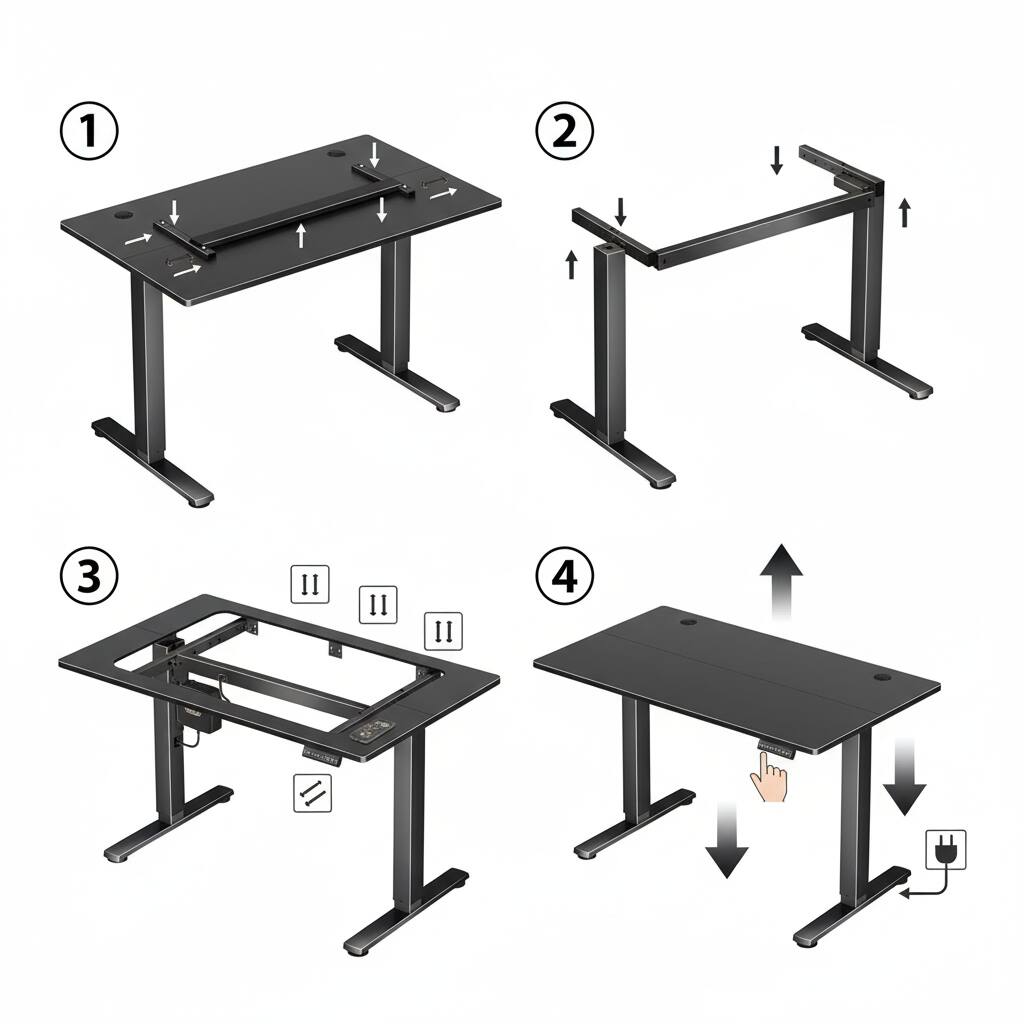 Alt View 2. AOITUN - Electric Adjustable Height Standing Desk 40" for Home Office - Enhance Comfort and Ergonomics - Black.