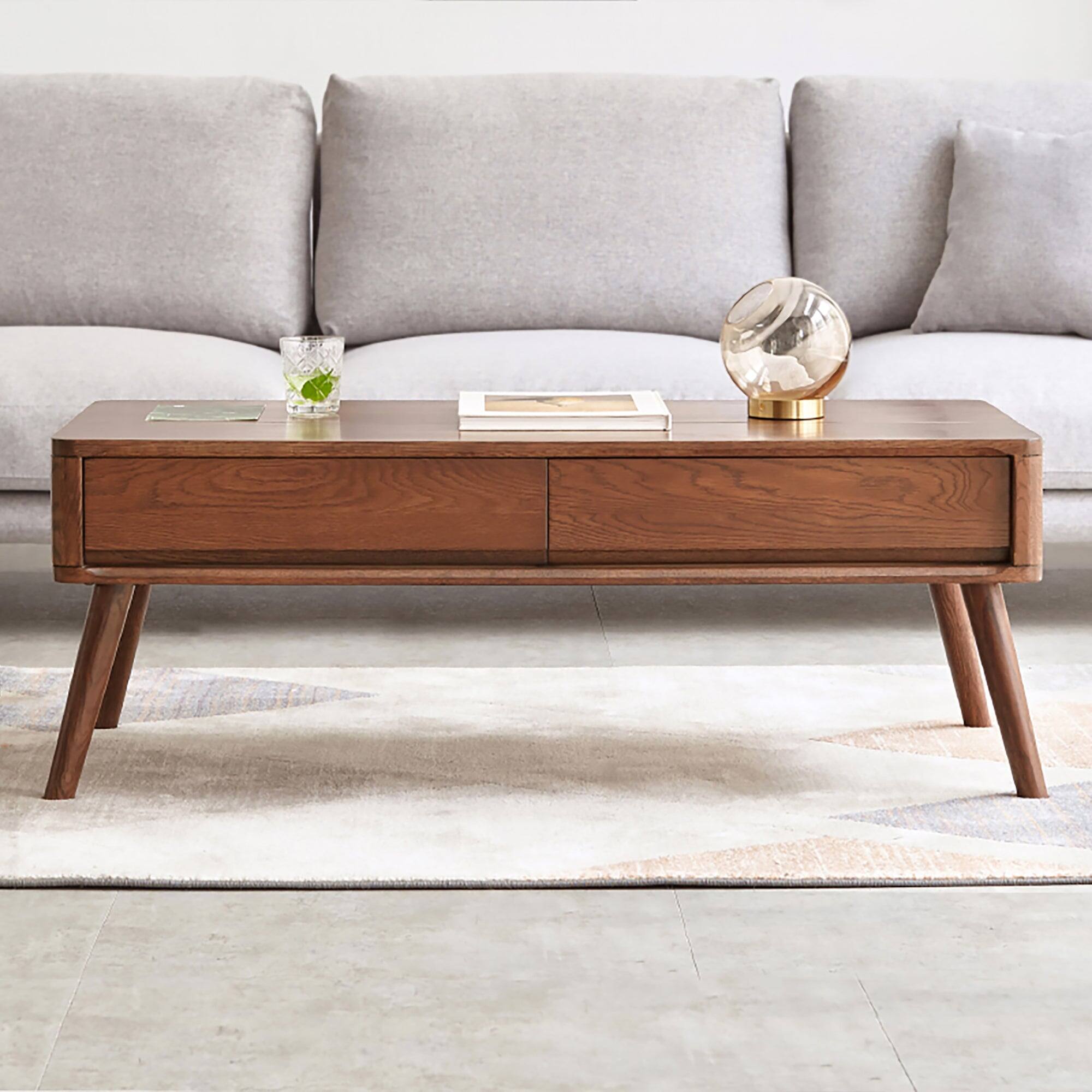 Alt View 1. Boyel Living - Solid Oak Lift Top Coffee Table with Storage - Walnut.