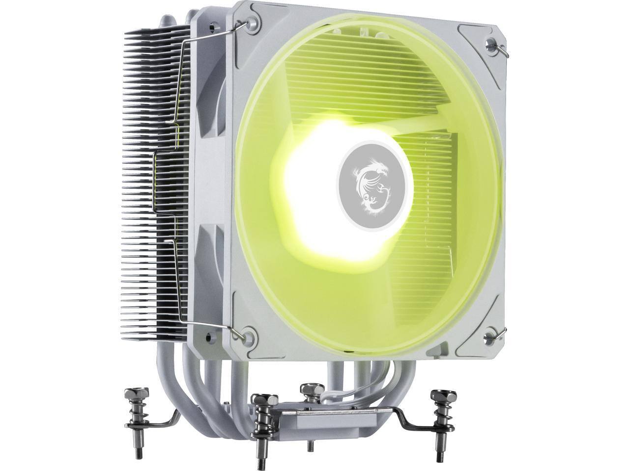 MSI - MAG COREFROZR AA13 Air CPU Cooler, Single 120mm PWN Fans, ARGB lighting controlled by software - White