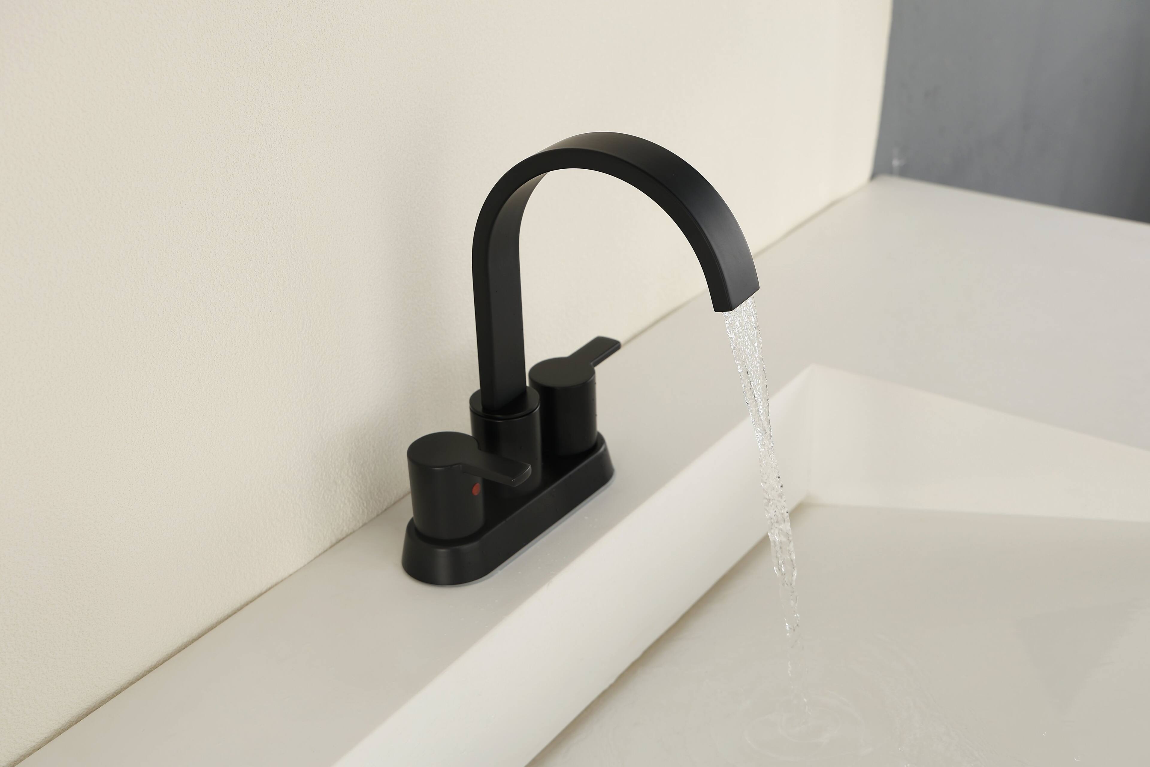 Left. Bothwa Home - Bothwa Home Bathroom Sink Faucet 2-Handle Centerset Bathroom Faucet - Matt black.