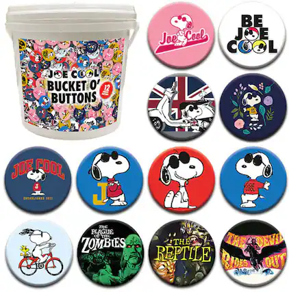 BE JOE COOL
JOE COOL
JOE COOL
BUCKET O' 12 BUTTONS
JOE COOL
ESTABLISHED 1971
JOE COOL THE PLAGUE OF THE ZOMBIES
THE DEVIL REPTILE RIDES OUT