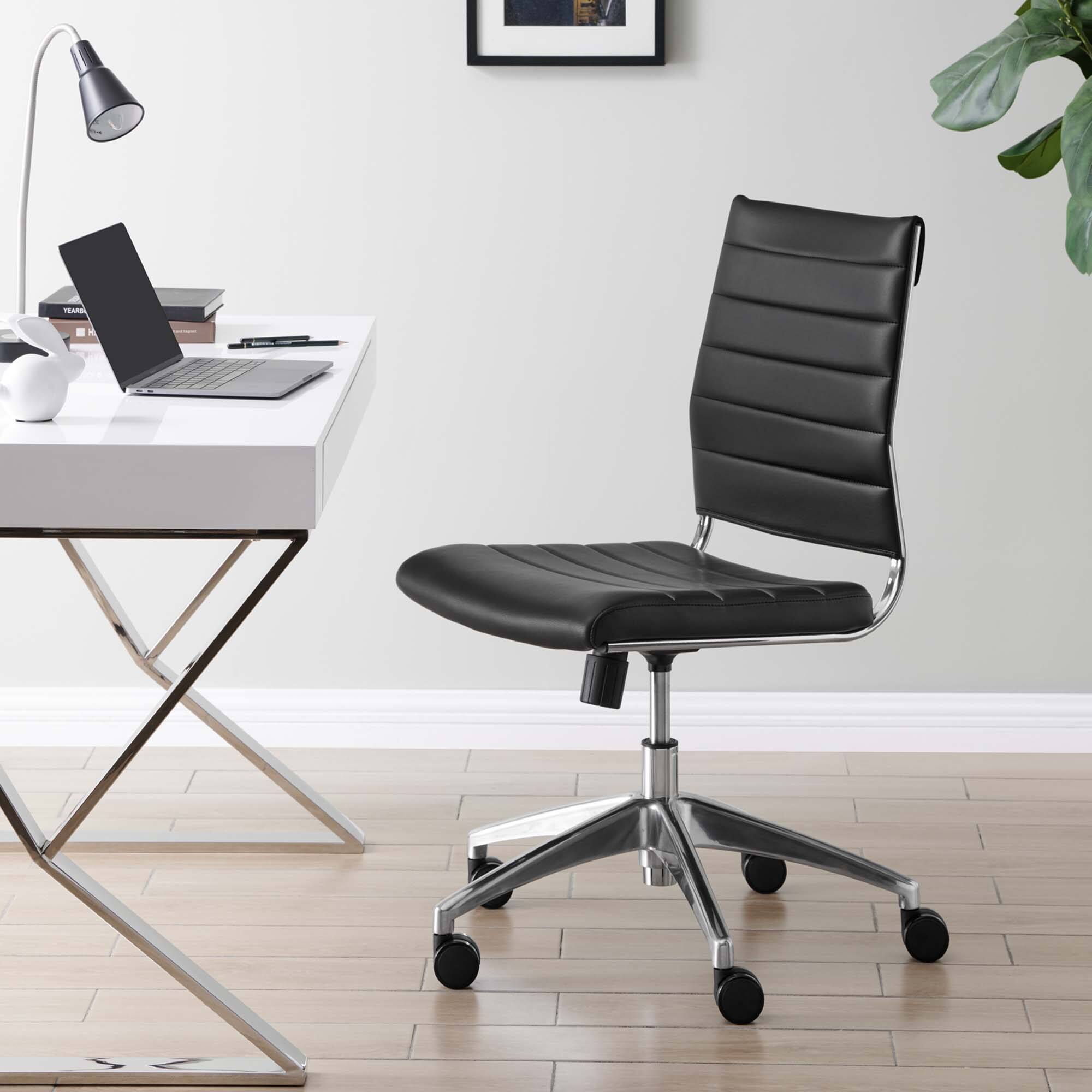 Alt View 6. Modway - Jive Armless Mid Back Office Chair by Modway - Black.