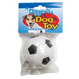 BOSS PET - Digger's Black/White Vinyl Soccer Ball Dog Toy Medium 1 pk - Multicolored
