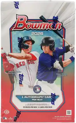 Bowman 2026 B 5da CR RED SUR Roman Anthony Beston Red Sox Ethan Holliday Colorado Rockies TOPPS EXCLUSIVE TRADING CARD 1 AUTOGRAPH* CAR DNG PURCHASE MAT CONTAIN NECESSARY PER REDEMPTION VISIT TOPPS.COM/MPN CARDS BOX! WITH EXPIRATION FOR DETAILS DATES AND ENTRY) TOPPS 20 PACKS PER BOX 8 CARDS PER PACK MAJOR LEAGUE BASEBALL