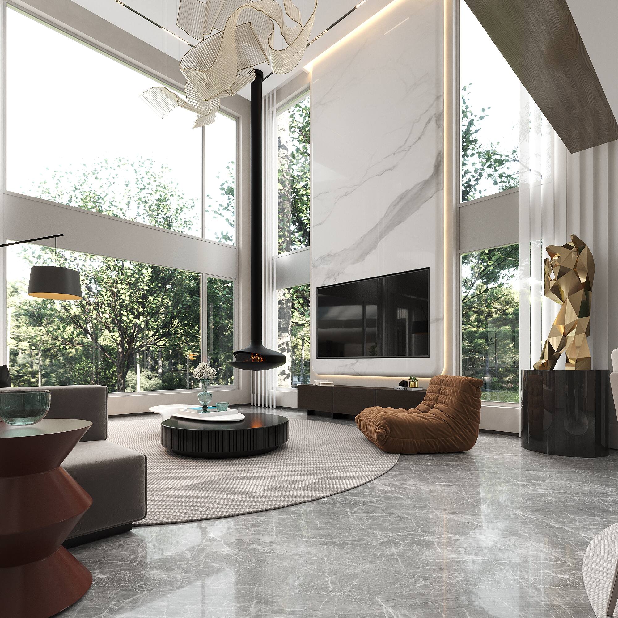 Alt View 9. FUFU & GAGA - Modern TV Console for 70-Inch TV – Hidden Storage, Sleek Media Stand, Living Room Entertainment Center - Dark Brown.