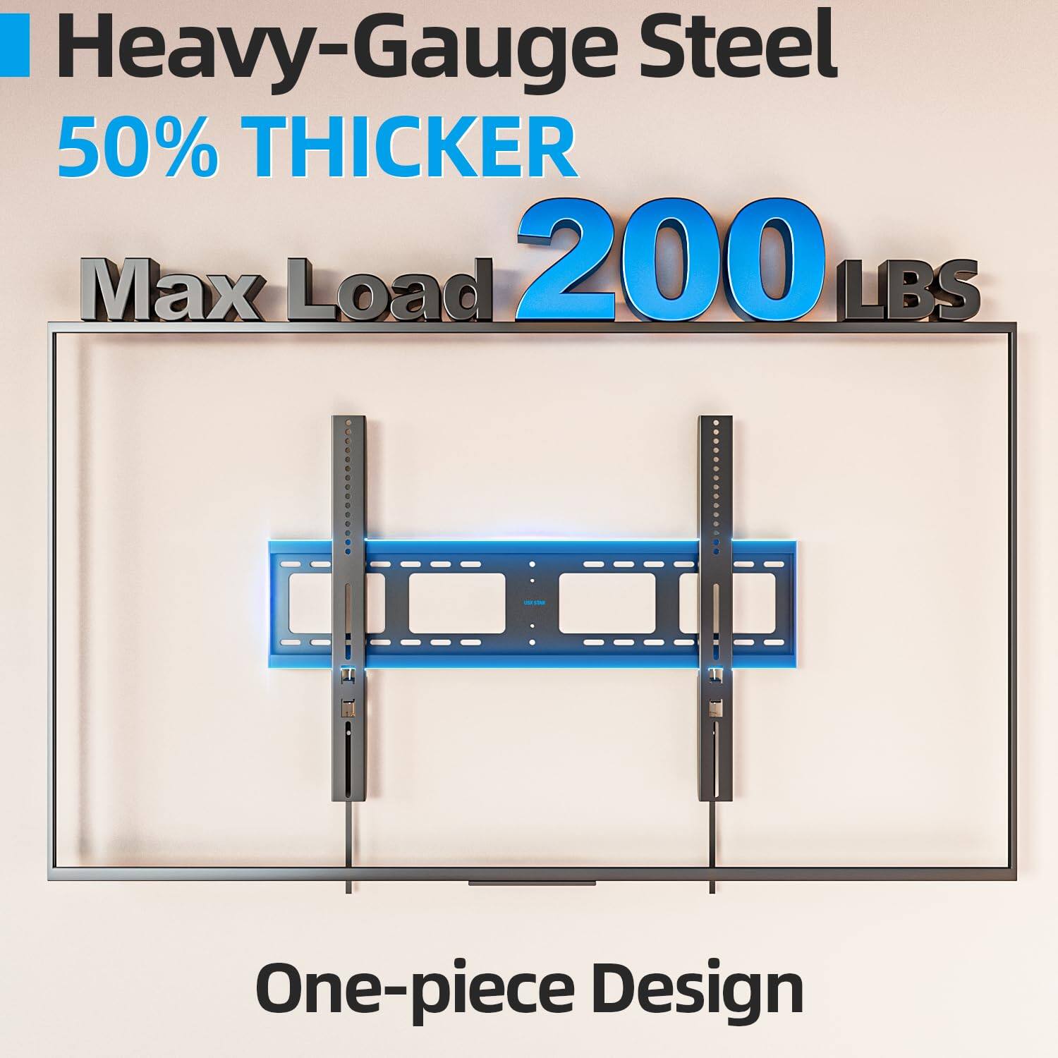 Heavy-Gauge Steel  
50% THICKER  
Max Load 200 LBS  
One-piece Design