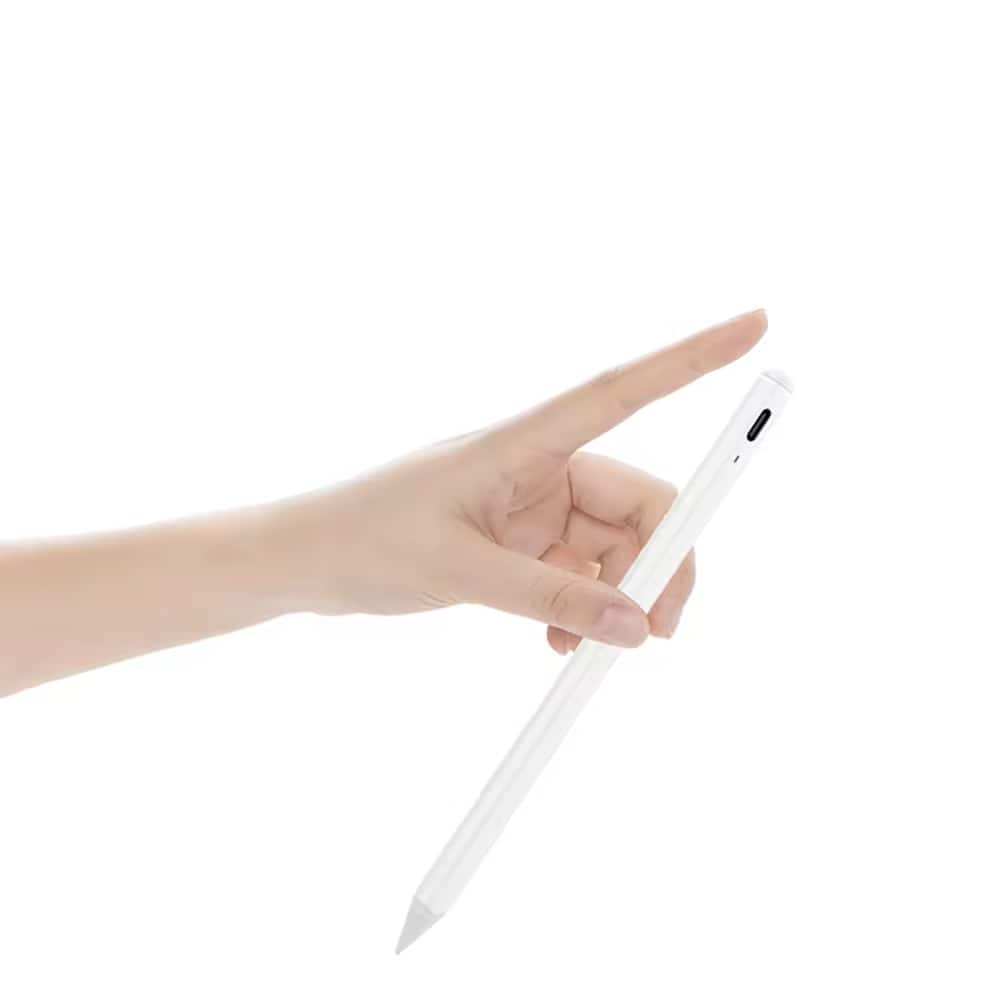 Cluzine - Stylus Pen Bluetooth Battery Display Tilt Pressure Sensitivity Palm Rejection Drawing Writing for iPad - White