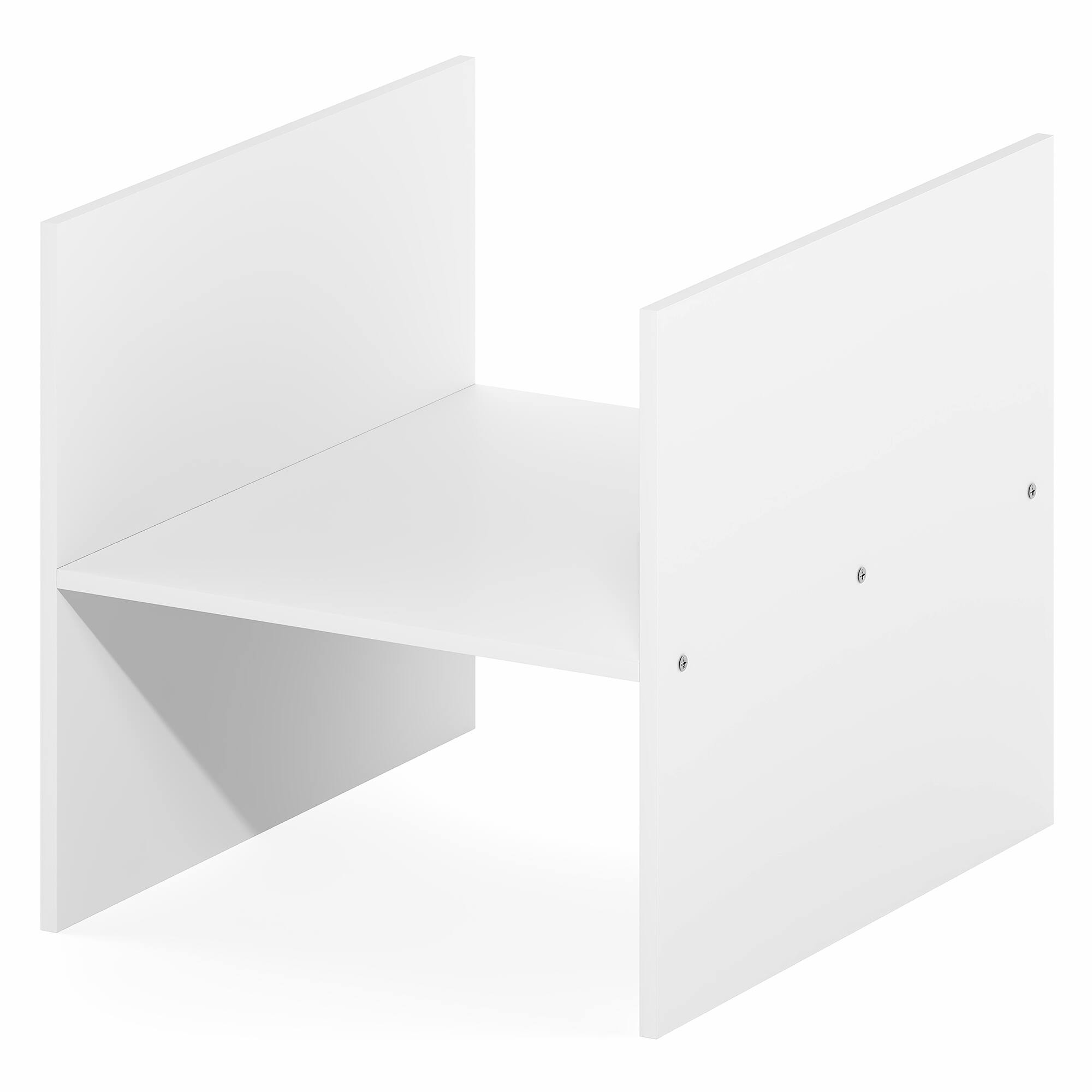 Alt View 5. Furinno - CUBICLE Cube Insert, H-Shelf Storage Cube Insert, 2-Tier Layout, Triple Thick Cube Fit - White.