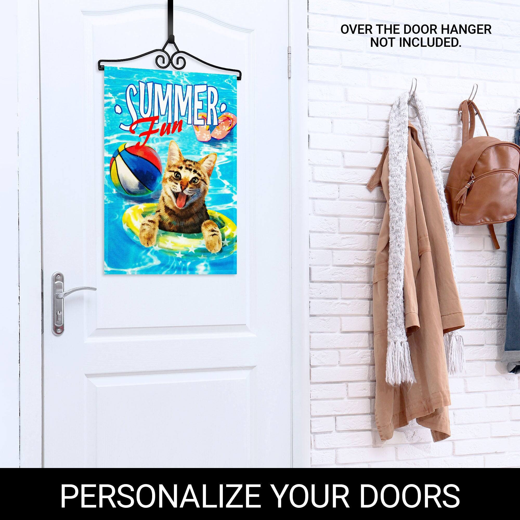 OVER THE DOOR HANGER NOT INCLUDED.  
SUMMER Fun  
PERSONALIZE YOUR DOORS