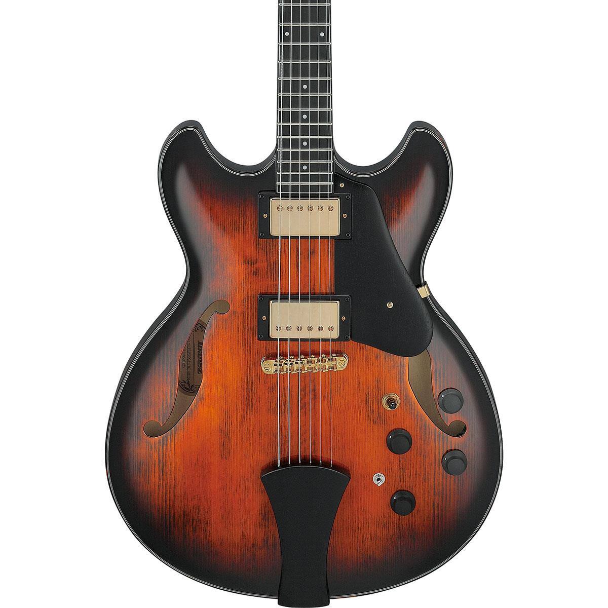 Alt View 3. Ibanez - Ibanez Artstar Series ASH300 Hollow Electric Guitar, Tobacco Brown.