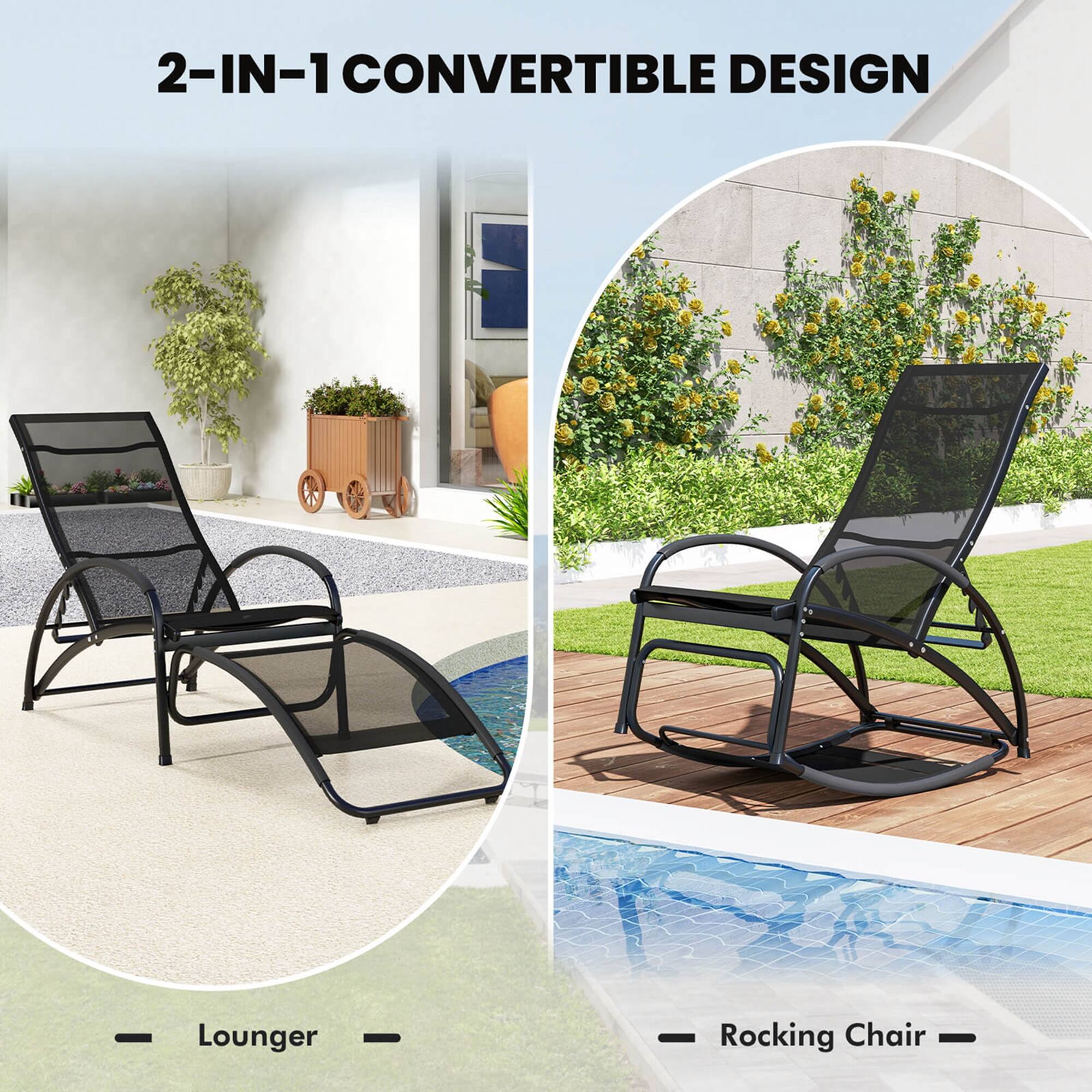 2-IN-1 CONVERTIBLE DESIGN
Lounger
Rocking Chair