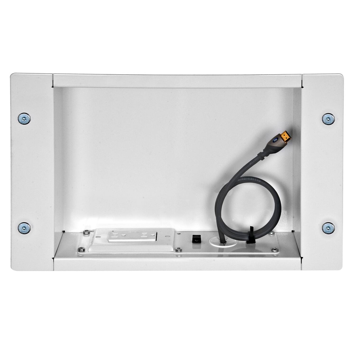 Angle. Peerless-AV - Peerless-av Iba2ac-w In-wall Accessory Box With 125-volt Duplex Power Receptacle, Iba2ac-w - silver.