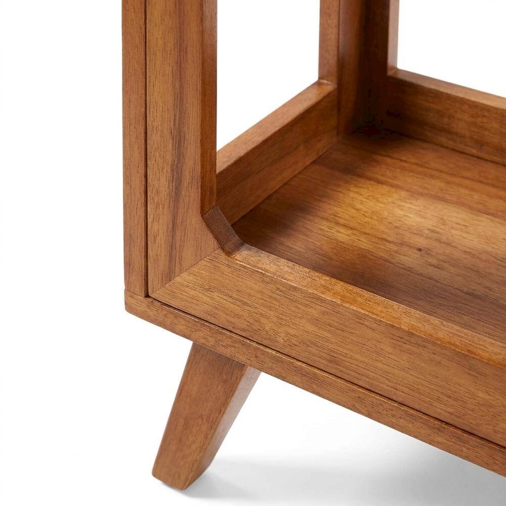 Alt View 3. FurniFact - Brown Large Walnut Record Player Stand - Walnut.