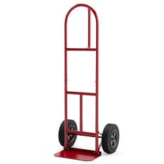Front. Costway - Heavy Duty Hand Truck Trolley 660lbs Capacity Dolly Cart with Foldable Nose Plate - Red.