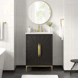 Awaken Bathroom Vanity Basin Included by Modway - White Black