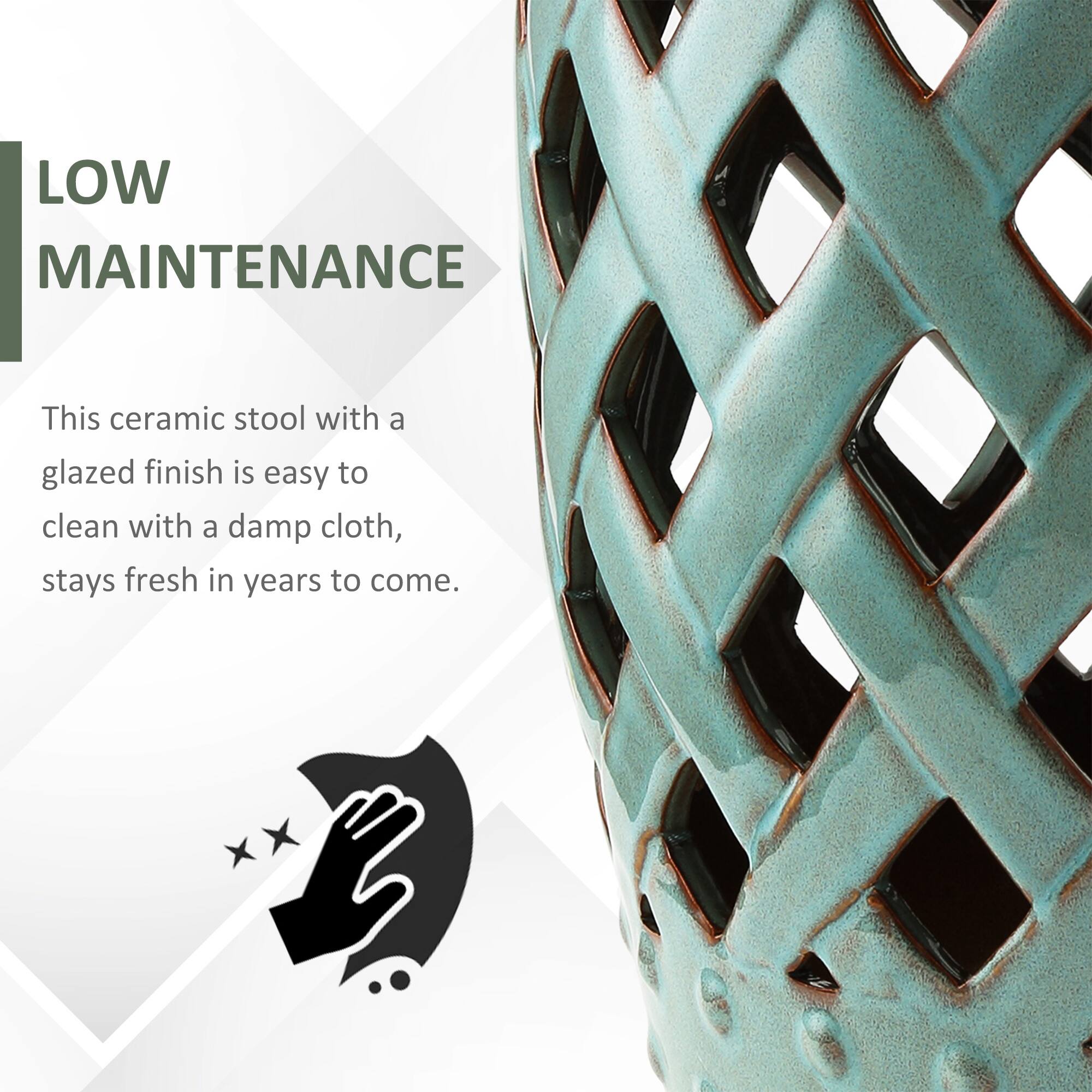 LOW MAINTENANCE

This ceramic stool with a glazed finish is easy to clean with a damp cloth, stays fresh in years to come.